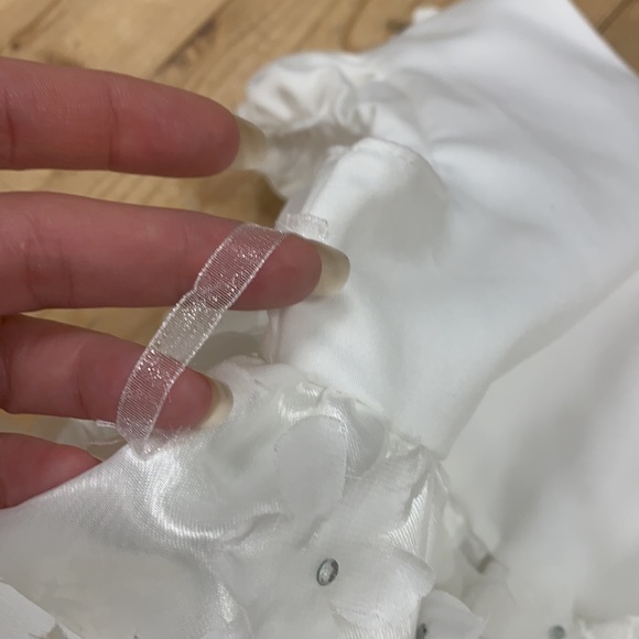 Pure White Little Girl Fancy Dress- Wedding, Flower Girl, Party Approx. 2T 3T - Picture 13 of 16